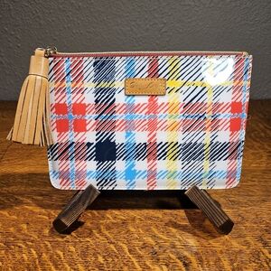 Dooney & Bourke Plaid Tartan Pouch with Tassle